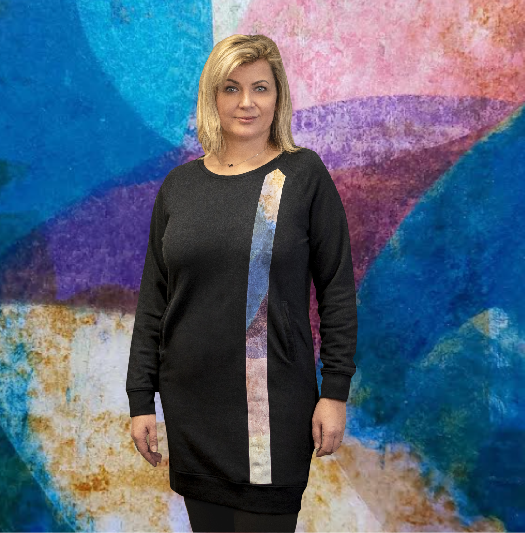 Mikinové šaty dámské černé - ,,Snění"