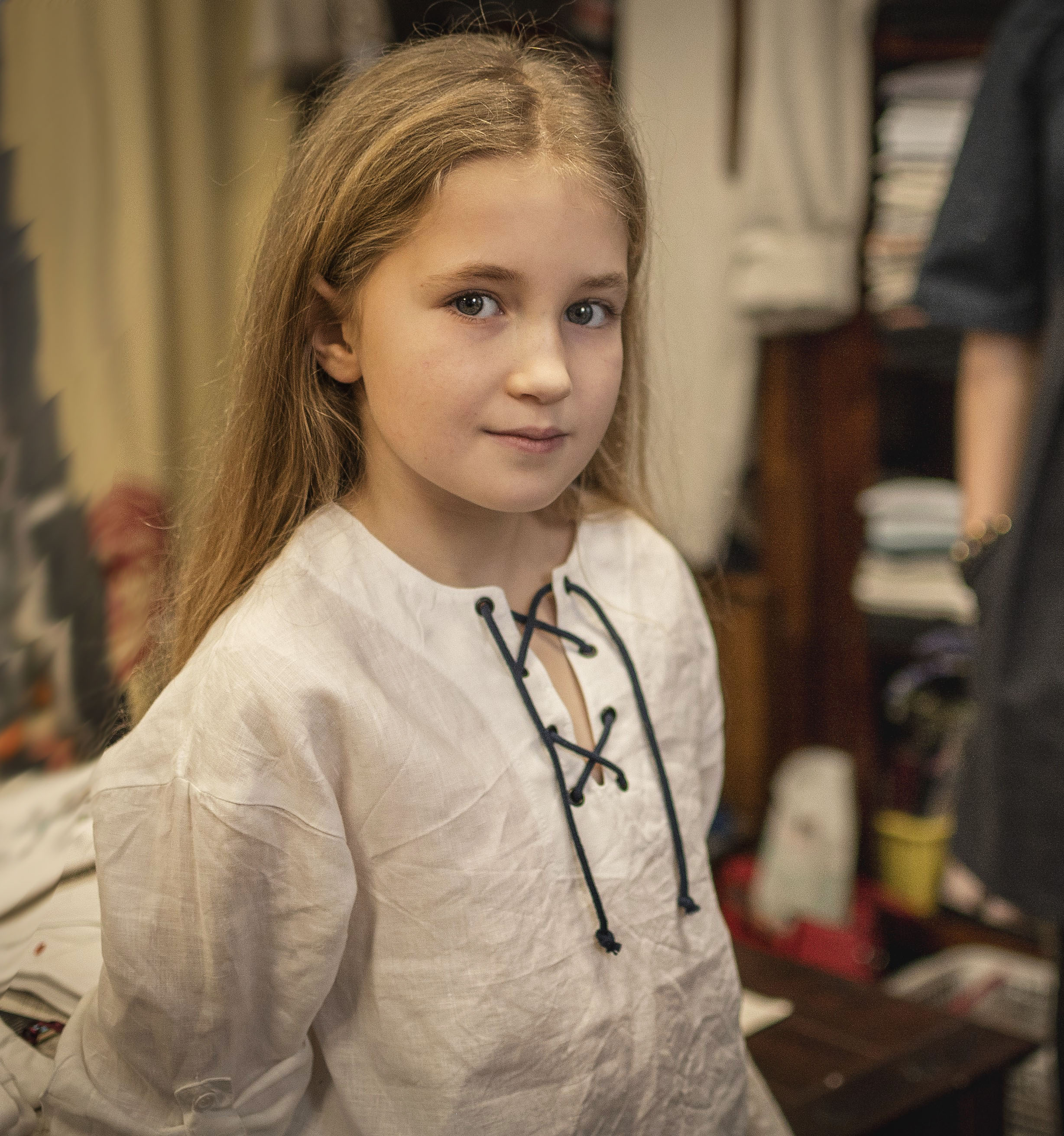 Lněná dětská košile bílá