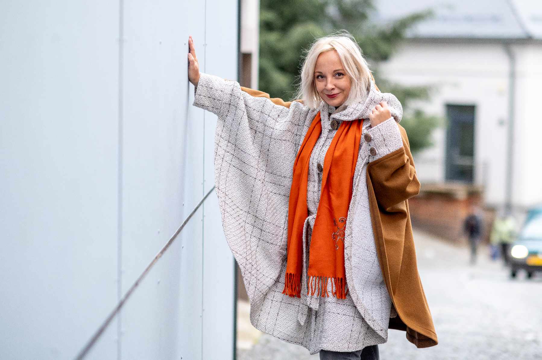 Šálo - oranžové Smiling sun