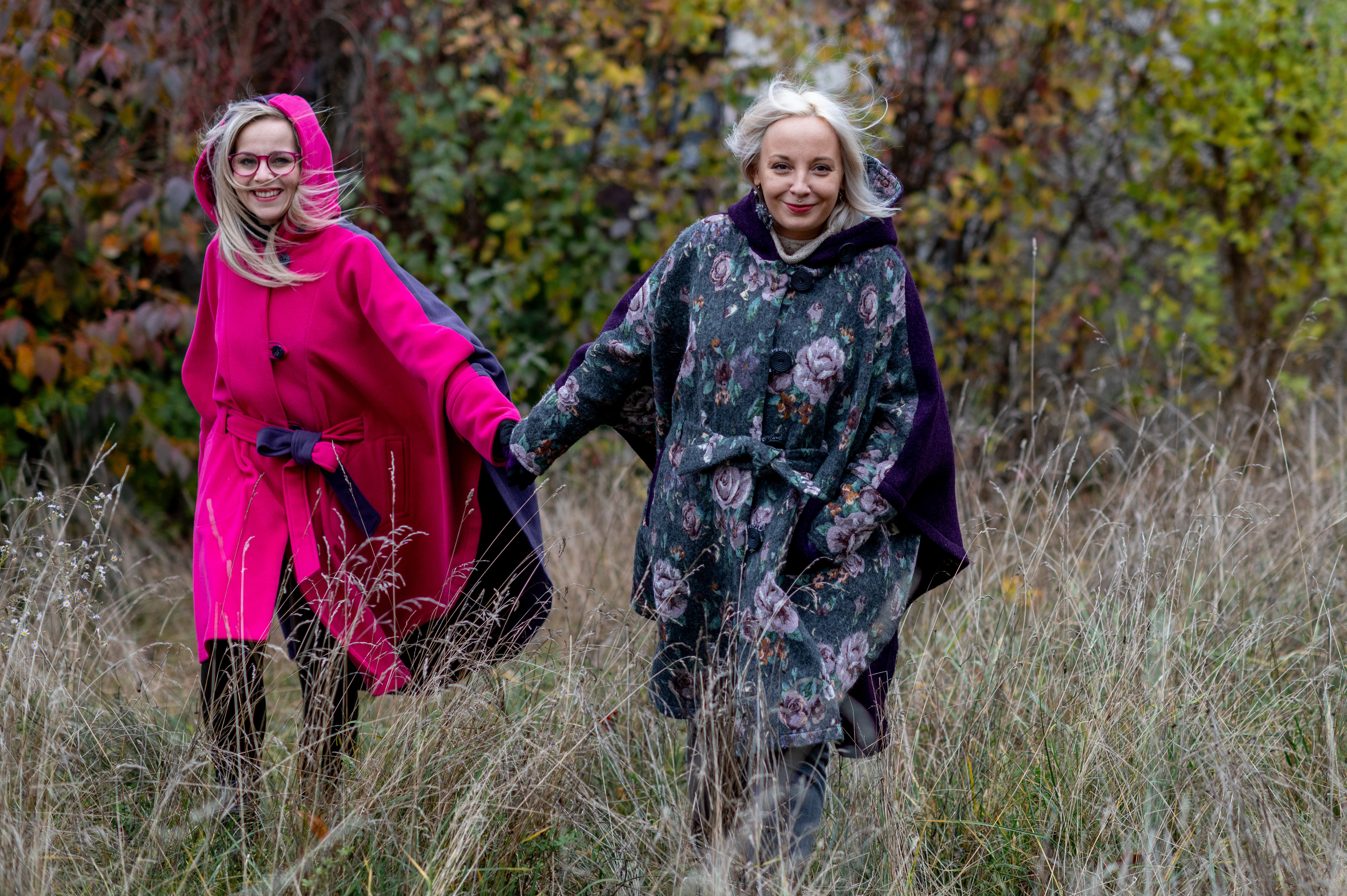 Vlněná pelerína - květy