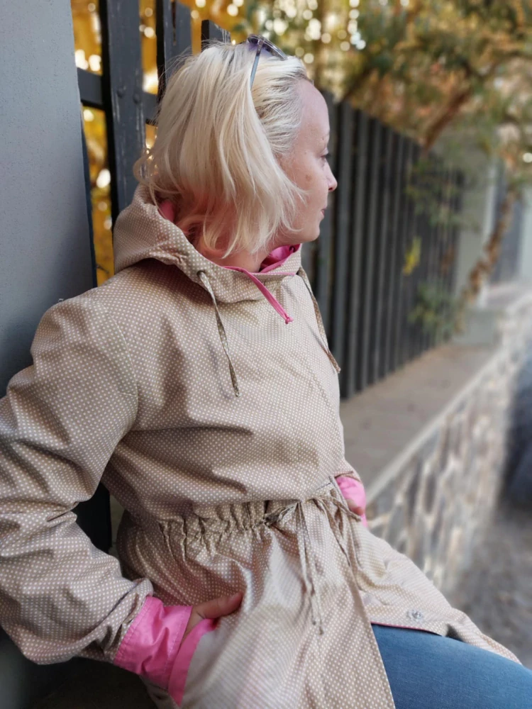 Oboustranný kabátek - růžová/puntík