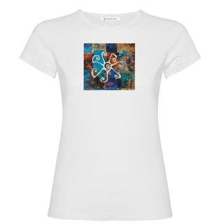 Tričko dámské bílé - mozaika Smiling sun