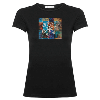 Tričko dámské černé - Mozaika Smiling sun