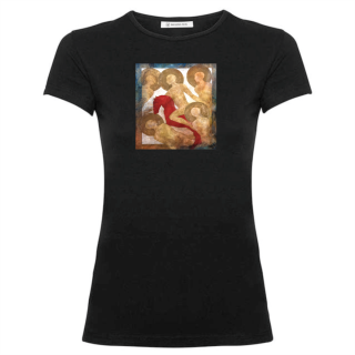 Tričko dámské černé - ,,Červený kůň"