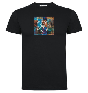 Tričko pánské černé - Mozaika Smiling sun